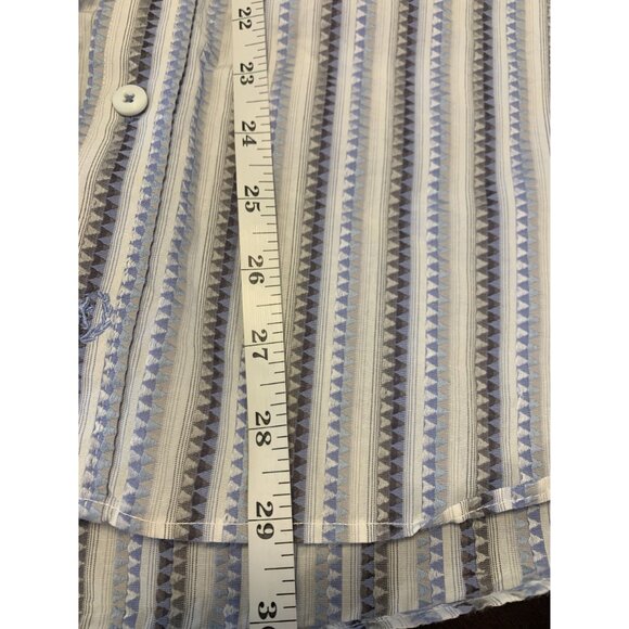 Bugatchi Uomo Cotton Striped Short Sleeve Button-Up Shirt Size M - Picture 7 of 9